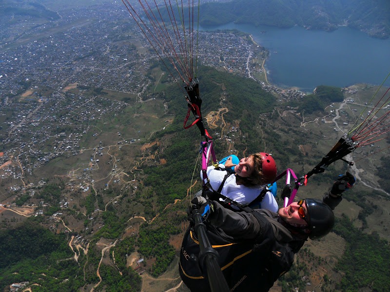 Brenna paragliding in Nepal