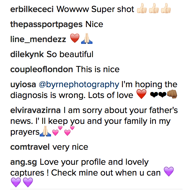 Instagram comments example