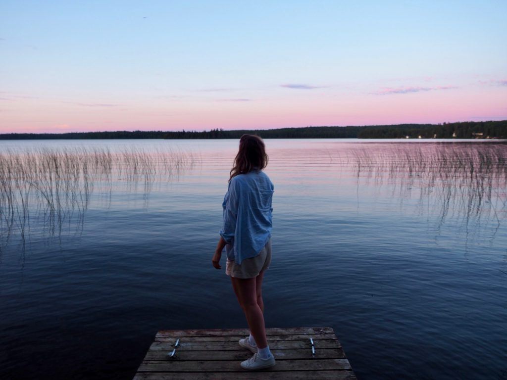 Sunset on dock at Swan Valley Manitoba