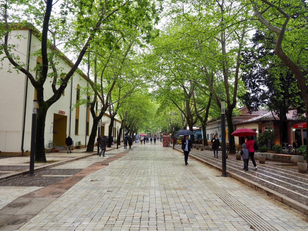 pedestrian street in tirana